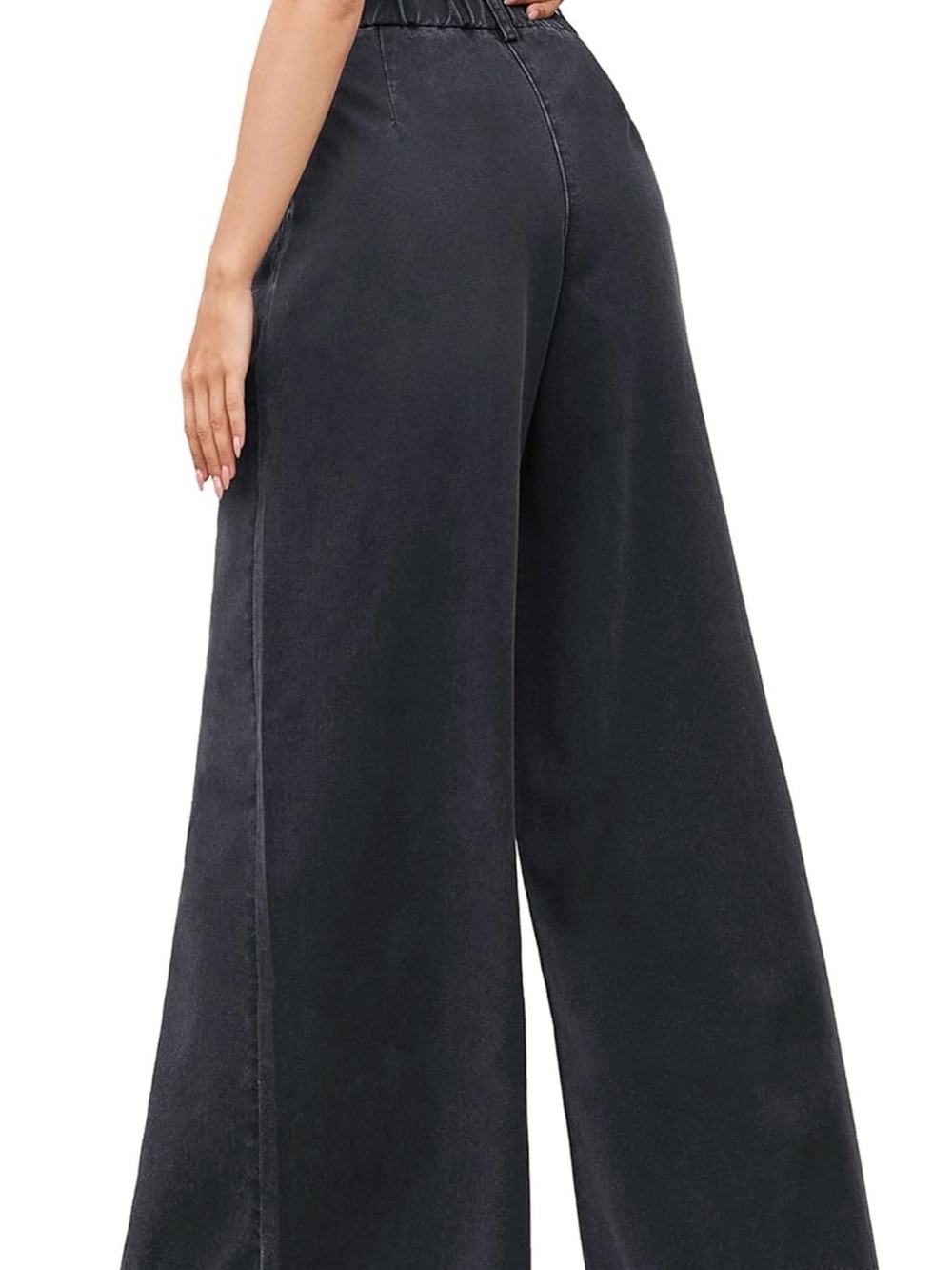 Oversized Wide Leg Black Jeans  - 33” Inseam High-Waist - Picture 4 of 15
